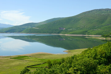 View of Fierza reservoir at Kukes in Albania