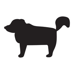 Dog. Silhouette icon. Hand drawn illustration on white background.