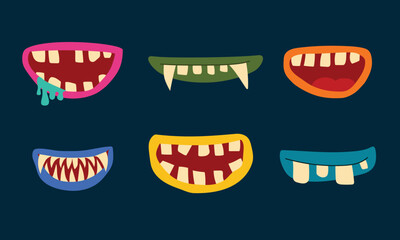 Halloween element. Monster's scary mouth. Vector illustration © clelia-clelia