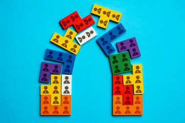 Team reorganization. Restructuring of company's staff. Redesign and reassignment. The flow of...