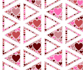 Colorful hearts design with geometric pattern transparent digital image 