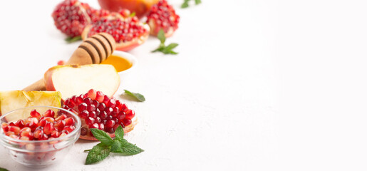 Rosh Hashanah, Jewish New Year Autumn Holiday Background.