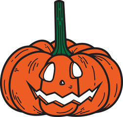 Pumpkin Face Vector. Jack O Lantern. Halloween Vector. Pumpkin Drawn. Fall. Spooky. Thanksgiving. Autumn. Halloween Background. Illustrator/EPS
