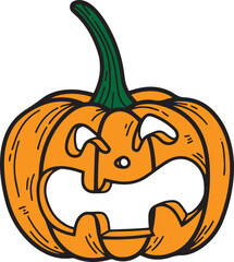 Pumpkin Face Vector. Jack O Lantern. Halloween Vector. Pumpkin Drawn. Fall. Thanksgiving. Autumn. Spooky. Halloween Background. Illustrator/EPS