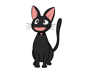 black and cartoon cat