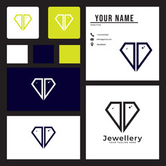 diamond logo design Logo and business card design.