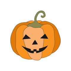 Pumpkin with a laughing face