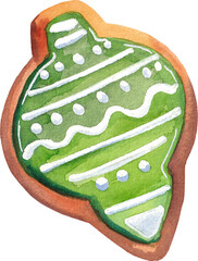 Christmas watercolor gingerbread and cookies
