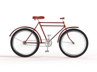 Fototapeta premium Bicycle concept poster design, retro bike 3D render, isolated on transparent background with place for text. sports hipster ride summer event concept 