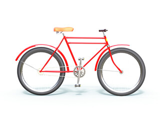 Bicycle concept poster design, retro bike 3D render, isolated on transparent background with place for text. sports hipster ride summer event concept 