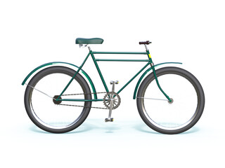 Bicycle concept poster design, retro bike 3D render, isolated on transparent background with place for text. sports hipster ride summer event concept 