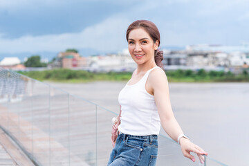 attractive, beautiful, beauty, casual, city, cute, girl, happy, lifestyle, nature, outdoor, people, person, pretty, smile, smiling, summer, travel, water, woman, lady, face, posing, outside, one, park