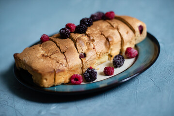 cake with berries