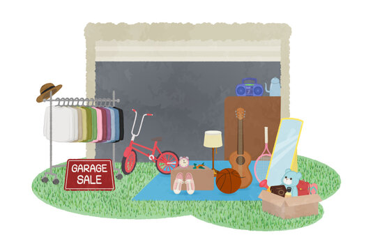 Illustration Of A Garage Sale