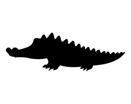 Crocodile silhouette icon illustration template for many purpose. Isolated on white background	