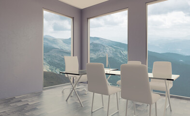Obraz na płótnie Canvas Modern office building interior. 3D rendering.