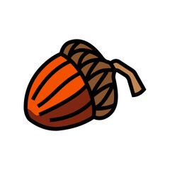 acorn autumn color icon vector. acorn autumn sign. isolated symbol illustration