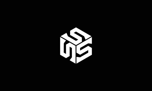 S, SS, SSS cube hexagon logo vector template