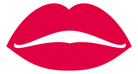 Woman lips with red lipstick. Red kiss mark