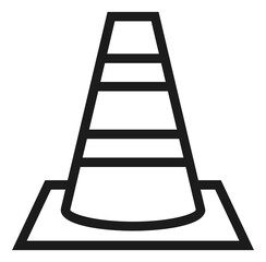 Traffic cone icon. Black line pylon. Safety road symbol