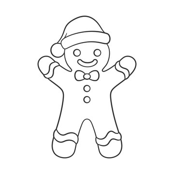 gingerbread man wearing santa hat clip art preview