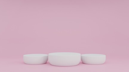 pink Podium 3D minimal Product Pastel display presentation Stage for showcase realistic 3d  backdrop 