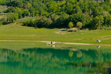 Lago di Turano, Castel di Tora. Lazio, Rieti