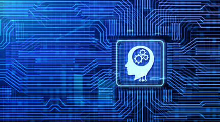 Machine learning AI Artificial intelligence Neural network concept on screen.