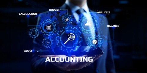 Fototapeta na wymiar Accounting audit business finance concept on screen.