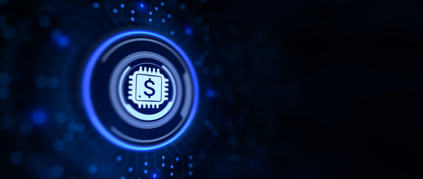 Fintech Financial technology digital money e-payment internet banking concept.