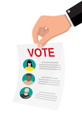 Ballot paper with candidates.