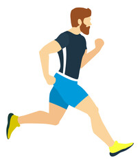 Fototapeta premium Running man in sportswear. Athlete training for marathon