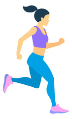 Fototapeta na wymiar Female athlete running. Woman making cardio training exercise