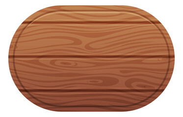 Oval wooden plate in retro style. Plywood panel