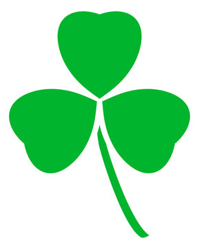 Shamrock Icon. Green Irish Clover Leaf. Traditional Saint Patrick Symbol