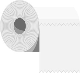 White roll of toilet paper
