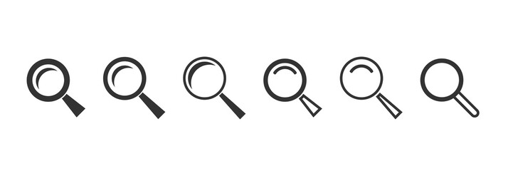Flat design search symbol set