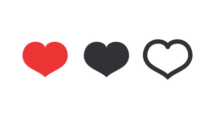 Heart shape vector - icon set