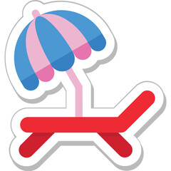 Sunbathe Colored Vector Icon