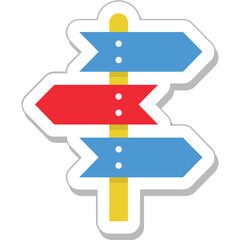 Signpost Colored Vector Icon