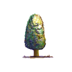 digital painting of a tree, with a transparent background PNG