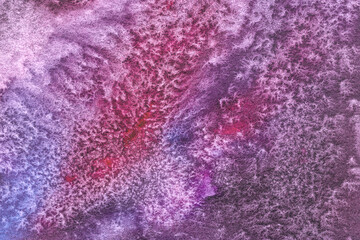 Fototapeta premium Abstract art background purple and violet colors. Watercolor painting with frost effect and lilac gradient.
