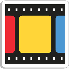 Fototapeta premium Film Reel Colored Vector Icon