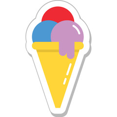 Ice Cream Colored Vector Icon