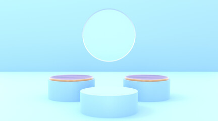 wood platform with glass abstract background 3d illustration render for flyer display products design background advertising and etc