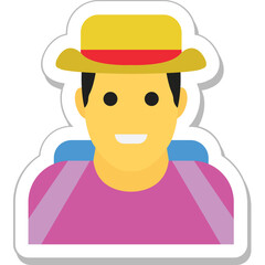Traveler Colored Vector Icon