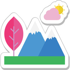 Mountain Colored Vector Icon