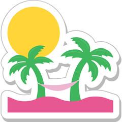 Fototapeta na wymiar Beach Colored Vector Icon