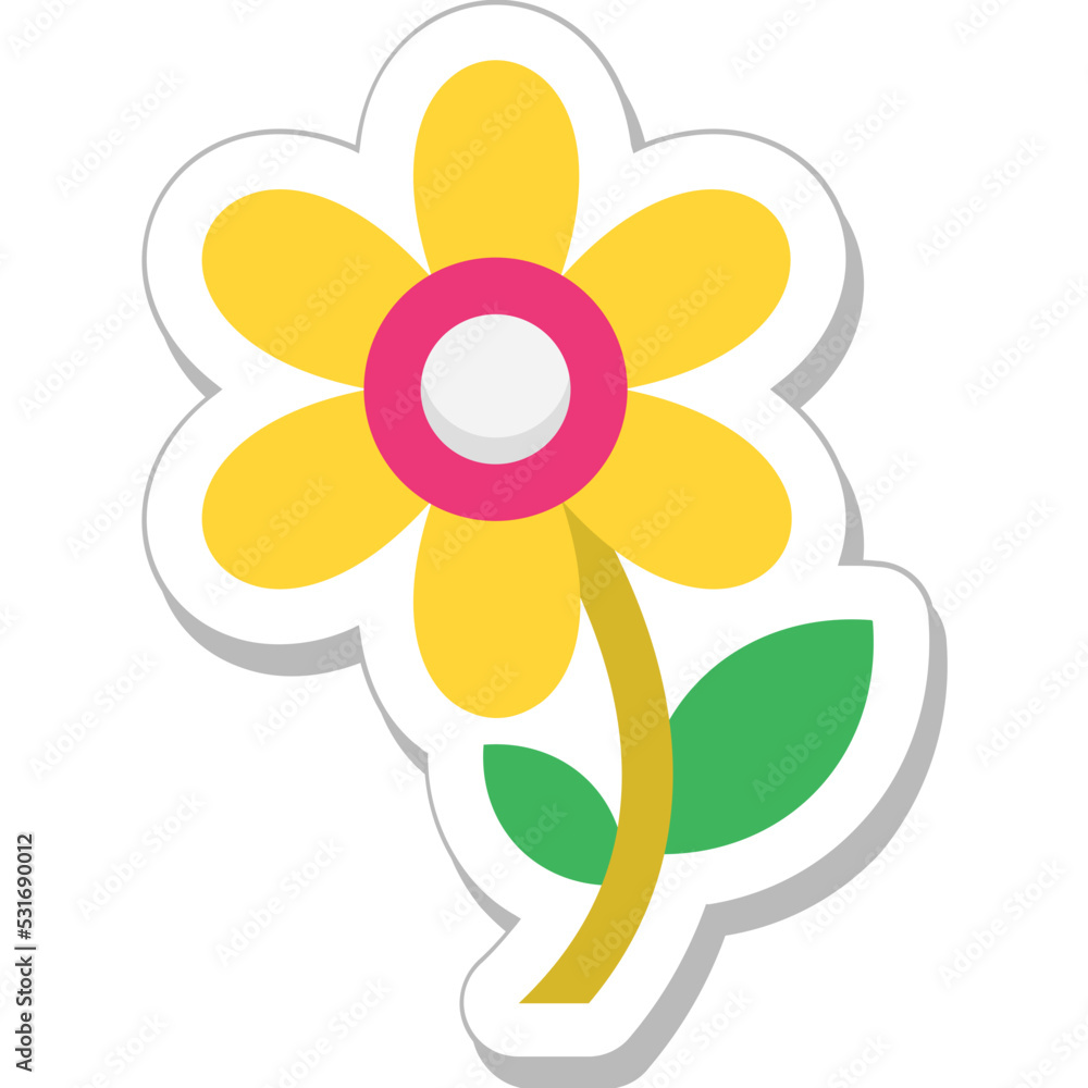 Poster daisy colored vector icon