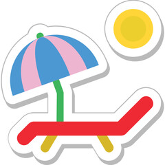 Sunbathe Colored Vector Icon
